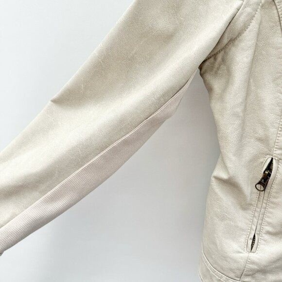 Desigual Faux Leather Biker Jacket Removable Sleeves And Collar Embroidered XL - Picture 4 of 16